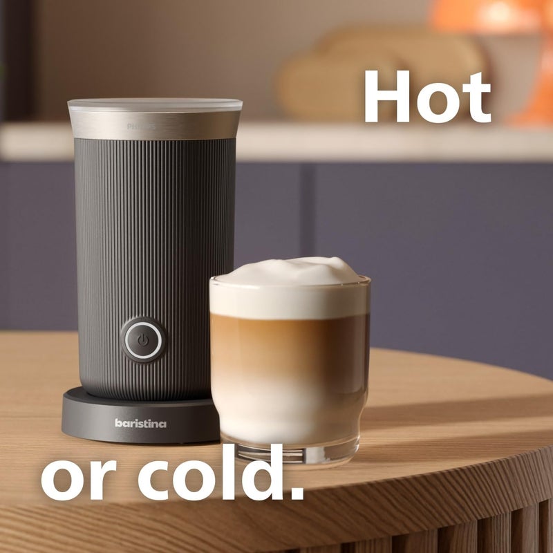 Philips Baristina Milk Frother - Foam milk perfectly​. Hot and Cold. Dairy and Non-Dairy. Easy to Clean. for Baristina Espresso Machines. Black (BAR311/60) - Image 3